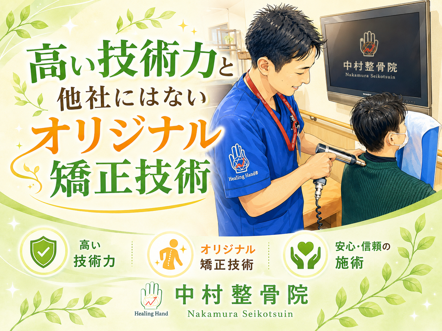 高い技術力と他社にはないオリジナル矯正技術